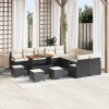 VidaXL Set de canapele pentru grădină cu pernă 14 pcs Negru și Crem 3364540