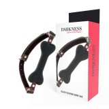 DARKNESS - BLACK BONE SILICONE GAG, DARKNESS BONDAGE
