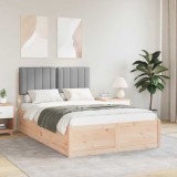 vidaXL Cadru de pat cu tăblie tapițată Gri deschis 120 x 200 cm 3405547