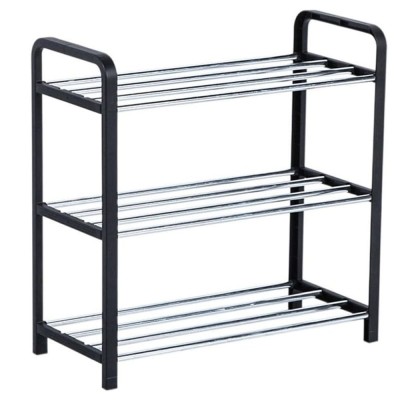 Suport pentru pantofi cu 3 rafturi, pliabil, 45 cm, negru foto