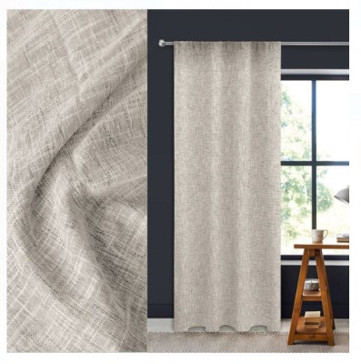 Perdea Decorativa cu Banda Bej Slub 140x260cm foto