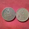 2 Monede 3 Bani 1952 si 1953 RPR bronz ,cal. medie