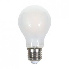 Bec LED E27 5W cu filament alb neutru V-TAC, A60 4000K sticla mata foto