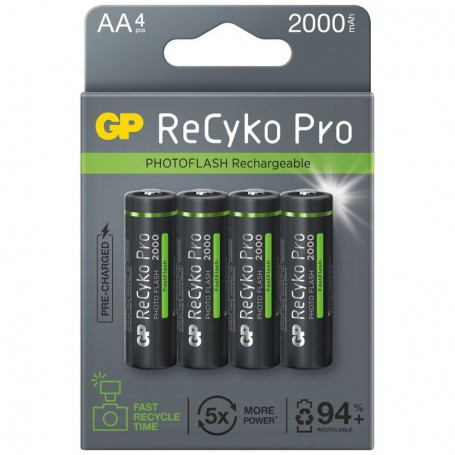 4 x R6/AA Ni-MH GP ReCyko Pro PhotoFlash 2000mAh baterii reincarcabile