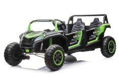 UTV electric pentru 4 copii, Conquerer XXL 600W 24V 14Ah cu roti moi, culoare verde foto