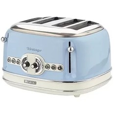 Prajitor de paine Ariete, 0156 Vintage, 1600 W, 4 Felii, crem/blue