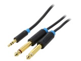 Cablu Audio Jack 3,5mm la Jack 6,3mm 0,5m Negru