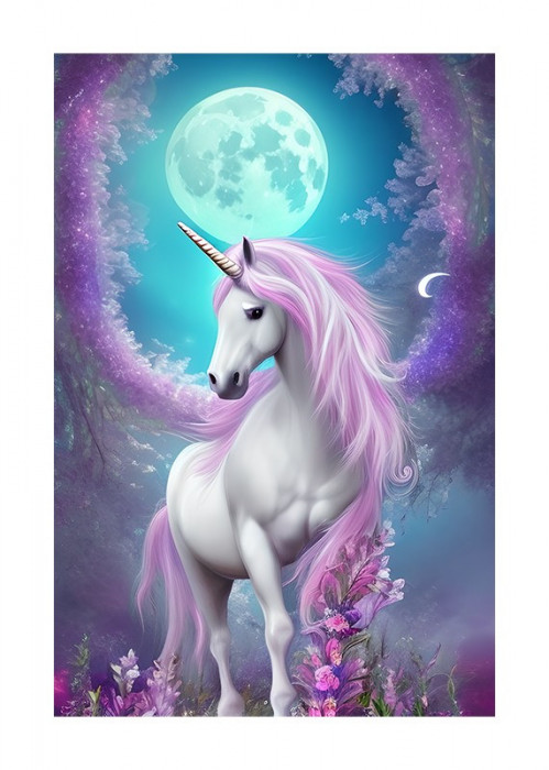 Sticker decorativ, Unicorn, Roz, 85 cm, 6203ST