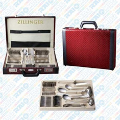 Set tacamuri din inox + cutie diplomat din piele ecologica, Zillinger, 72 piese foto