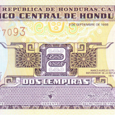 Bancnota Honduras 2 Lempiras 1998 - P80Aa UNC