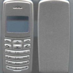 CARCASA pt. NOKIA 2100 ARGINTIU CU NEGRU CU TASTATURA