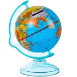 Pusculita pentru economii in forma de glob pamantesc, plastic 10 x 16 cm
