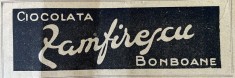 1931 Reclamă rom&acirc;nească Ciocolata ZANFIRESCU Bonboane Romania interbelica dulciuri deserturi istoria cofetariei in Romania marca autohtona