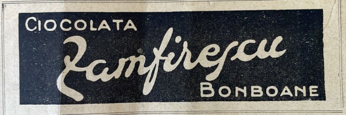 1931 Reclamă rom&acirc;nească Ciocolata ZANFIRESCU Bonboane Romania interbelica dulciuri deserturi istoria cofetariei in Romania marca autohtona