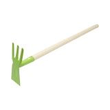 Sapaliga dubla de gradina cu lama si 3 dinti, coada din lemn 70cm
