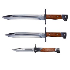 Set 3 cutite de vanatoare DEPOX&reg;, Ak Undercover, otel inoxidabil, maro, teaca inclusa