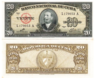Cuba 20 Pesos 1960 P-94 UNC foto