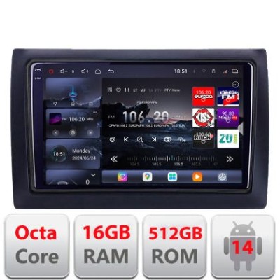 Navigatie Fiat Stilo Edotec Kit-STILO 8 core QLED 2K 16+512 360 Android Waze USB Navigatie Internet Youtube Radio CarStore Technology foto