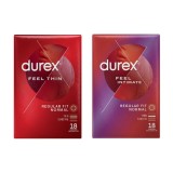 Cumpara ieftin Pachet Prezervative Durex Feel Thin 18 bucati + Feel Intimate 18 bucati