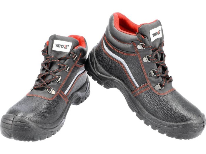 YATO Pantofi de lucru din piele naturala, Negru, marimea 46