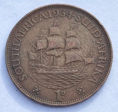 311. Moneda Africa de Sud 1 penny 1934 (&quot;1D&quot;)
