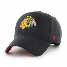 47brand șapcă NHL Chicago Blackhawks culoarea negru, cu imprimeu H-BLPMS04WBP-BKA