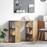 vidaXL Birou de colț Stejar artizanal Lemn prelucrat Mediu Elegant
