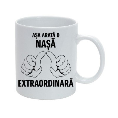 Cana alba personalizata &amp;quot;Asa arata o nasa extraordinara&amp;quot;, INOVATIX&amp;reg;. 330ml foto