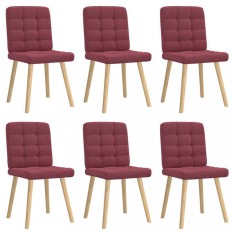 vidaXL Scaune de bucătărie pivotante, 6 buc., roșu vin, textil