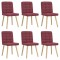 vidaXL Scaune de bucătărie pivotante, 6 buc., roșu vin, textil 3315464