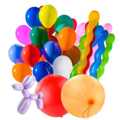 Set 100 baloane latex, diverse marimi, forme si culori, Ropet foto