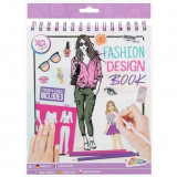 Carte de colorat Fashion Design Book cu stickere si sabloane incluse Grafix GR230005