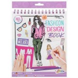 Carte de colorat Fashion Design Book cu stickere si sabloane incluse Grafix GR230005