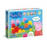 Tren cu cuburi Peppa Soft Clemmy Clementoni