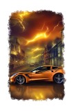 Cumpara ieftin Sticker decorativ Corvette, Portocaliu, 85 cm, 11146ST, Oem