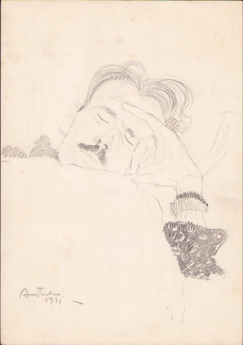HST A1608 Schiță de Dimitrie &quot;Puiu&quot; Eitel 1941 semnată