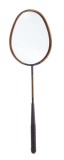 Cumpara ieftin Oglinda de perete cu rama din fier maro negru Raqueta 23x3x73 cm