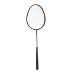 Oglinda de perete cu rama din fier maro negru Raqueta 23x3x73 cm
