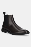 HUGO ghete chelsea de piele Gryff barbati, culoarea maro, 50529072
