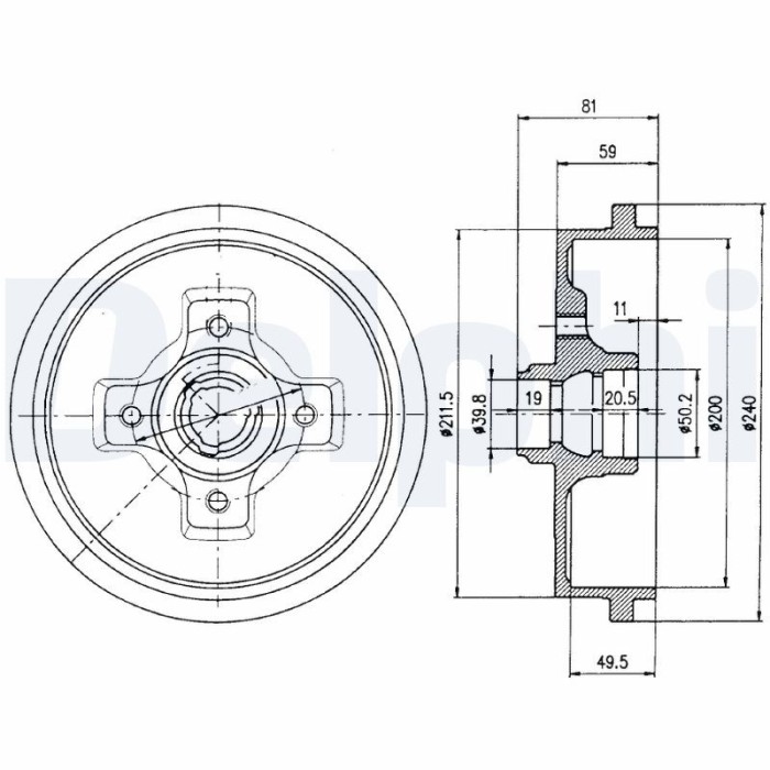 DELPHI BF310 Tambur frana