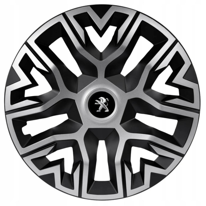 Set 4 Capace Roti 16 inchi (R16), Best Gri-Negru, Compatibile Cu Peugeot