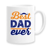 Cana alba personalizata &quot;Best dad ever&quot;, INOVATIX&reg;. 330ml