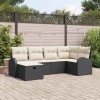 VidaXL Set de canapele pentru grădină cu pernă 6 pcs Negru Rattan poli 3360408
