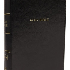 NKJV, Deluxe Reference Bible, Compact Large Print, Imitation Leather, Black, Red Letter Edition, Comfort Print