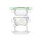 Set placute frana punte spate Toyota Avensis (T25), 04.2003-11.2008, Corolla Verso 2004-2009; Previa III, 2005-; marca Icer Spania