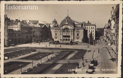 HST CP151 Carte poștală Cernăuți Teatrul Național foto