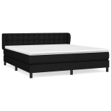 Cumpara ieftin Pat box spring cu saltea, negru, 180x200 cm, catifea