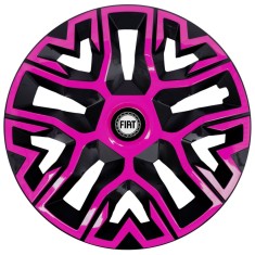 Set 4 Capace Roti 15 inchi (R15), Best Roz-Negru, Compatibile Cu Fiat