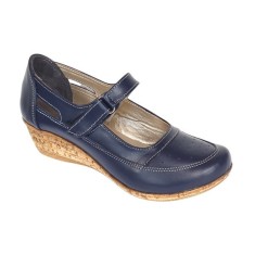 Pantofi dama decupati din piele naturala, foarte comozi - Model Mara Bleumarin