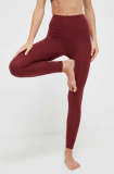 Cumpara ieftin Adidas Performance jambiere de yoga Essentials culoarea bordo, neted